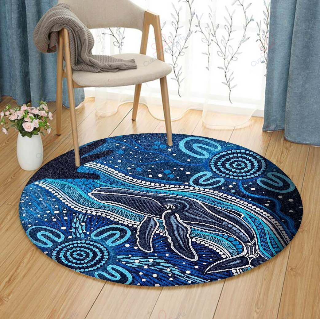 Whales Sea Round Carpet Floor Rug Living Room Bedroom Decor Round Area Rug Carpet Whales Sea Round Carpet Floor Rug Living Room Bedroom Decor Round Area Rug Carpet