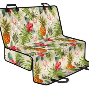 White Aloha Pineapple Pattern Print Pet Car Back Seat Cover - d1b35c006b3c