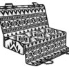 White And Black Aztec Pattern Print Pet Car Back Seat Cover - 21d044fa7234