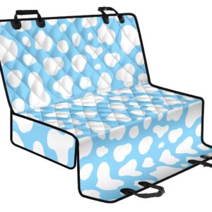 White And Blue Cow Print Pet Car Back Seat Cover - e6de3b502bf9