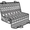 White And Grey Aztec Pattern Print Pet Car Back Seat Cover - a8d91ca8c216