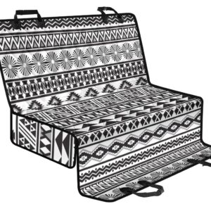 White And Grey Aztec Pattern Print Pet Car Back Seat Cover - a8d91ca8c216