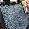 White And Midnight Blue Polynesian Pattern Car Back Seat Cover Dog Car Seat Covers - 5f1f62392615