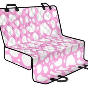 White And Pink Cow Print Pet Car Back Seat Cover - 9d8e7e31c2aa