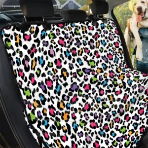 White And Rainbow Leopard Skin Car Back Seat Cover Dog Car Seat Covers - be6af076ea1e
