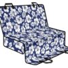 White Blue Hibiscus Floral Pattern Print Pet Car Back Seat Cover - 10c0244af3c3