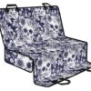 White Blue Skull Floral Pattern Print Pet Car Back Seat Cover - 4a2b31eb66cc