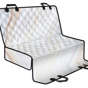 White Brown Smooth Marble Print Pet Car Back Seat Cover - 8e6858a6edcf