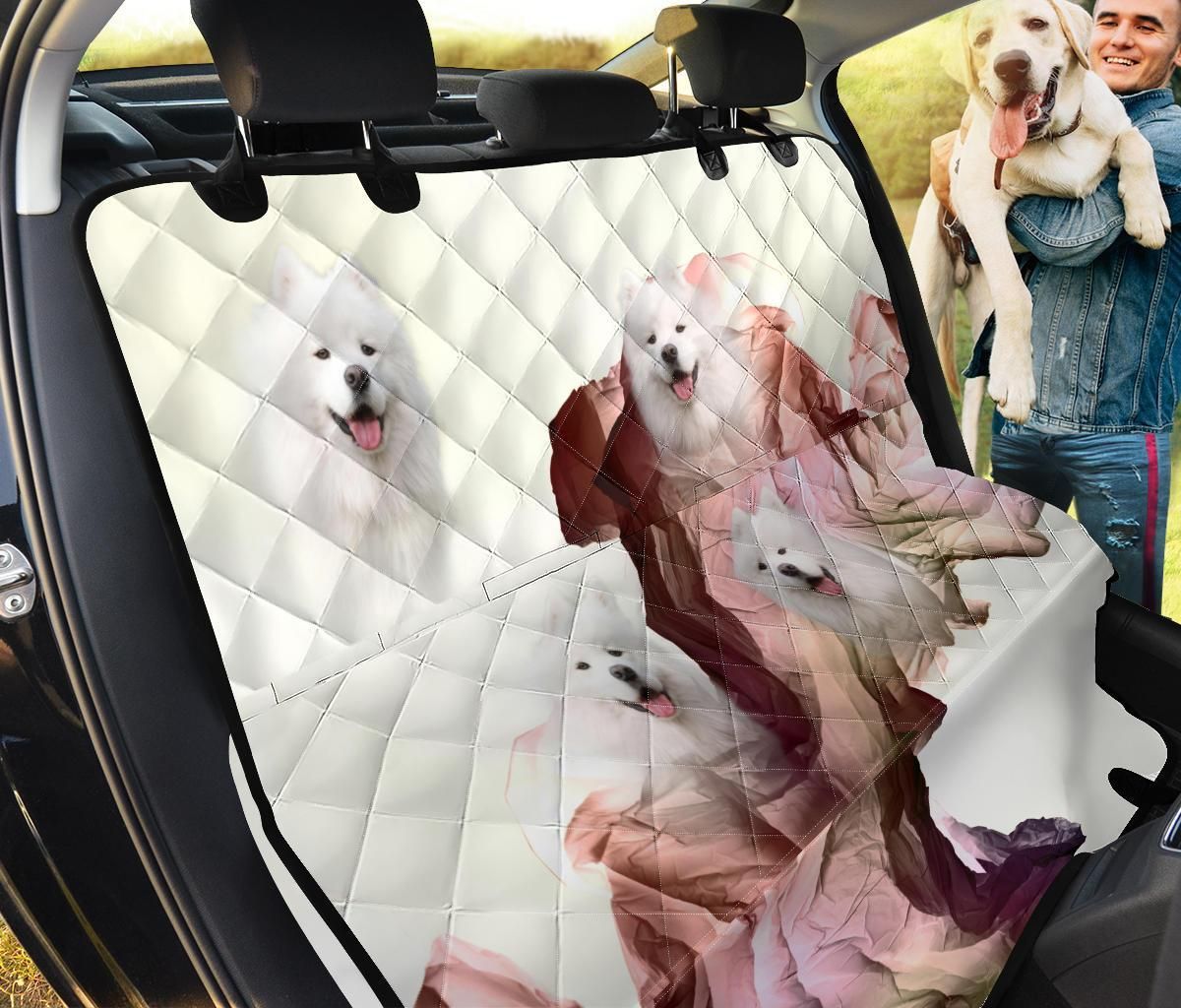 White Cute Samoyed Background Car Back Seat Cover Dog Car Seat Covers - 47980f4813d7 White Cute Samoyed Background Car Back Seat Cover Dog Car Seat Covers - 47980f4813d7