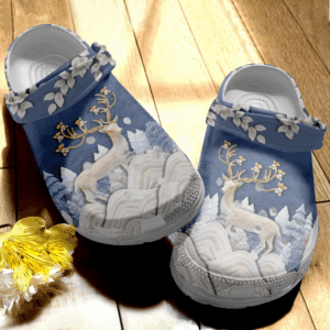 White Deer Crocs Clog Shoes – Winter Shoes Crocbland Clog Birthday Gifts For Girl Daughter Sister Mother