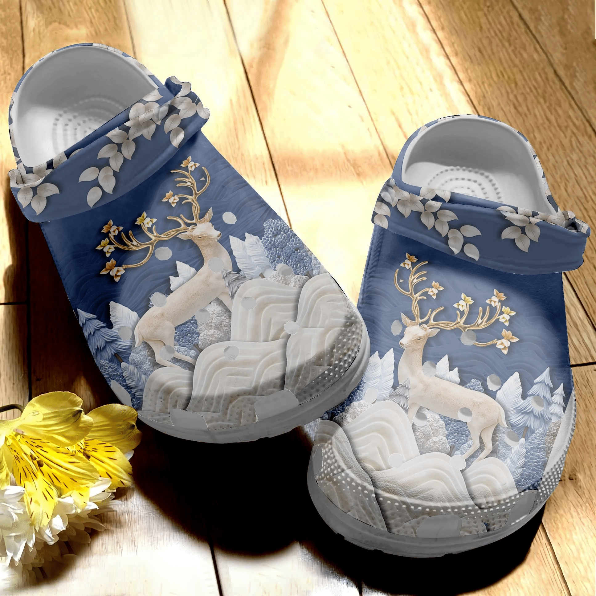 White Deer Crocs Clog Shoes – Winter Shoes Crocbland Clog Birthday Gifts For Girl Daughter Sister Mother White Deer Crocs Clog Shoes – Winter Shoes Crocbland Clog Birthday Gifts For Girl Daughter Sister Mother