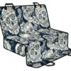 White Floral Sugar Skull Pattern Print Pet Car Back Seat Cover - ab85672e4b02