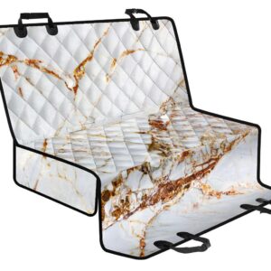 White Gold Grunge Marble Print Pet Car Back Seat Cover - a54a457c1a6c