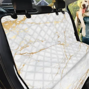 White Gold Marble Pattern Car Back Seat Cover Dog Car Seat Covers - 138f452d3ec0