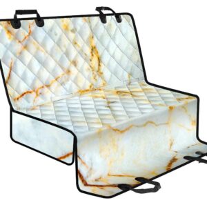 White Gold Marble Print Pet Car Back Seat Cover - a351c22f24fe