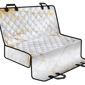 White Gold Scratch Marble Print Pet Car Back Seat Cover - cd17f81e58df