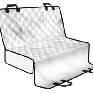 White Marble Print Pet Car Back Seat Cover - 9296456bb67f