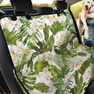 White Orchid Flower Pattern Car Back Seat Cover Dog Car Seat Covers - bf29fc3c01fe