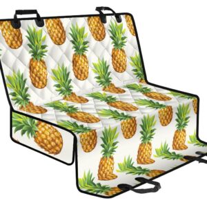 White Pineapple Pattern Print Pet Car Back Seat Cover - 0ad8f46d3e5d