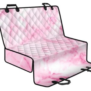 White Pink Marble Print Pet Car Back Seat Cover - 080d7005cdd2