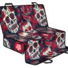 White Red Sugar Skull Pattern Print Pet Car Back Seat Cover - bae61975b840