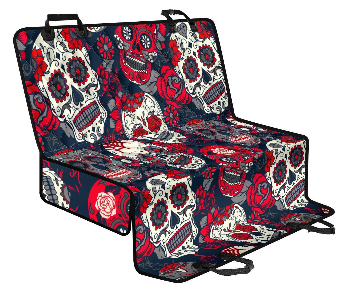 White Red Sugar Skull Pattern Print Pet Car Back Seat Cover - bae61975b840 White Red Sugar Skull Pattern Print Pet Car Back Seat Cover - bae61975b840