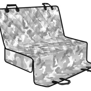 White Snow Camouflage Print Pet Car Back Seat Cover - a3ec0a1a76d3