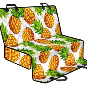 White Summer Pineapple Pattern Print Pet Car Back Seat Cover - 84fdf9317d81
