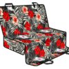 White Tropical Hibiscus Pattern Print Pet Car Back Seat Cover - 029e03cc0c38