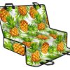White Tropical Pineapple Pattern Print Pet Car Back Seat Cover - e923115943e8