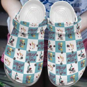 Wine Crocs Clog Classic Clog Whitesole It’S Always Wine O’Clock Shoes