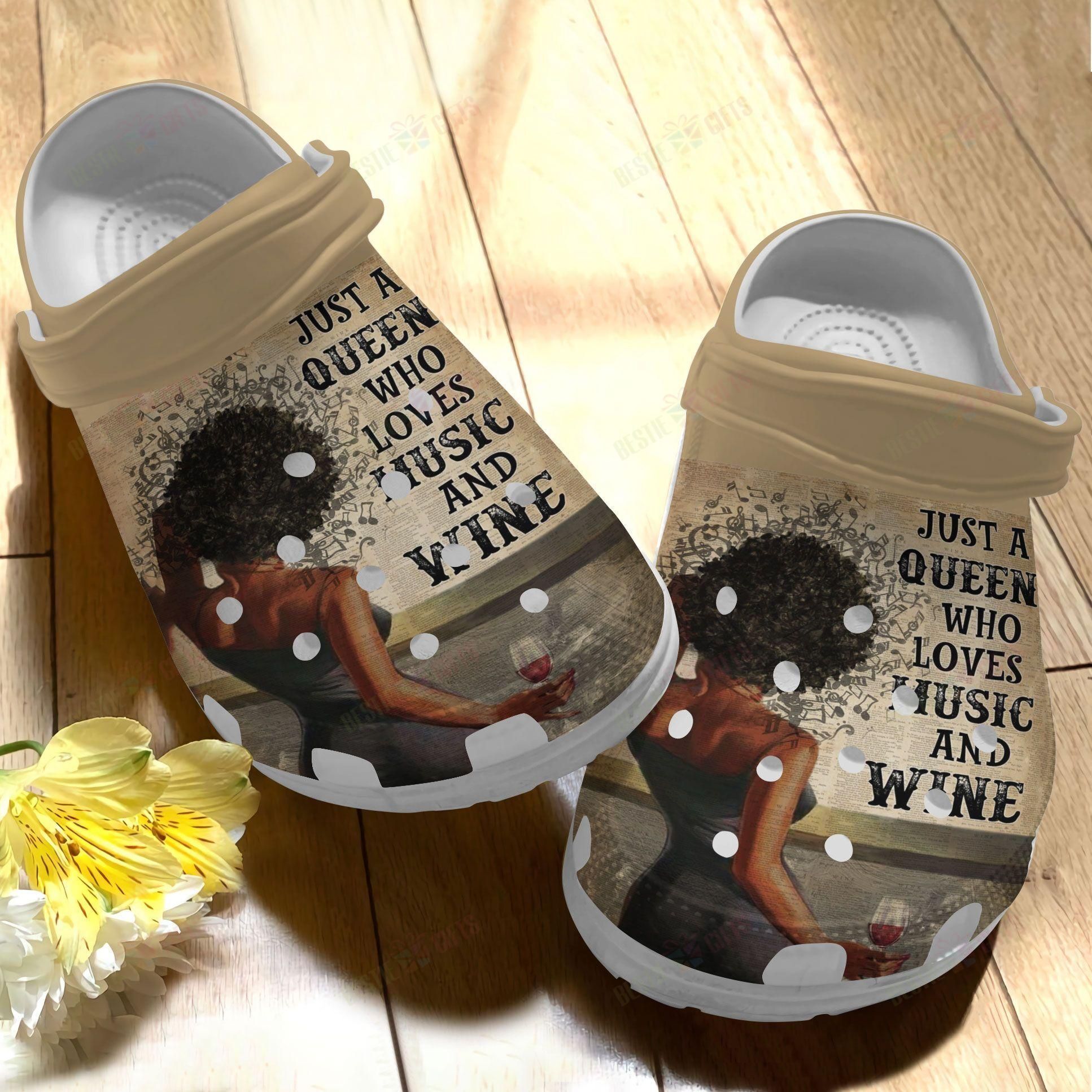 Wine Crocs Clog Classic Clog Whitesole Just A Queen Who Loves Wine Shoes Wine Crocs Clog Classic Clog Whitesole Just A Queen Who Loves Wine Shoes
