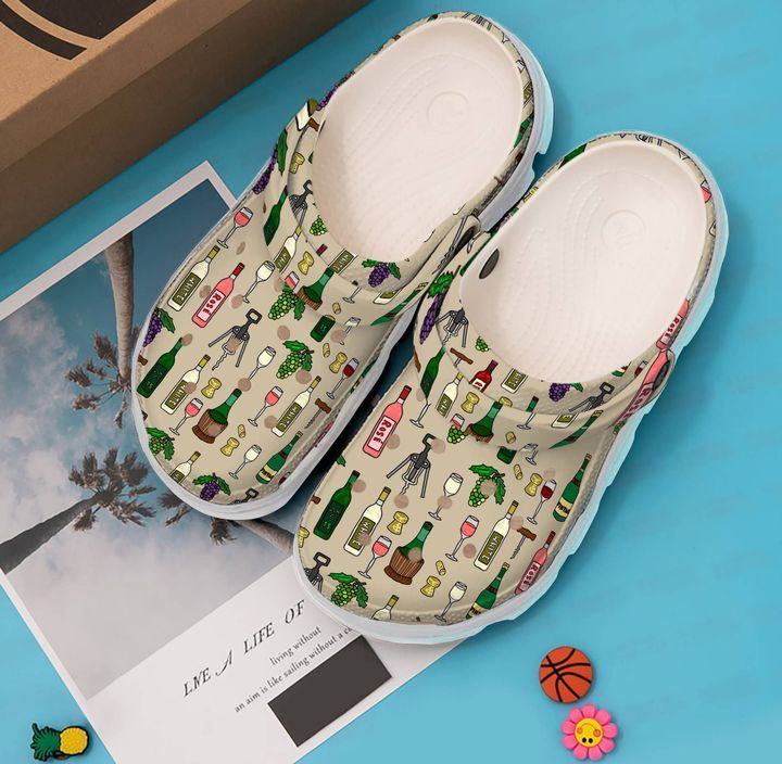 Wine Pattern Sku 2742 Crocs Crocband Clog Comfortable For Mens Womens Classic Clog Water Shoes Wine Pattern Sku 2742 Crocs Crocband Clog Comfortable For Mens Womens Classic Clog Water Shoes