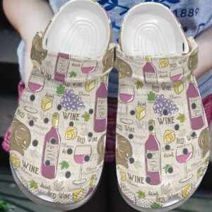 Wine Personalize Clog Custom Crocs Fashionstyle Comfortable For Women Men Kid Print 3D Drink Red Wine