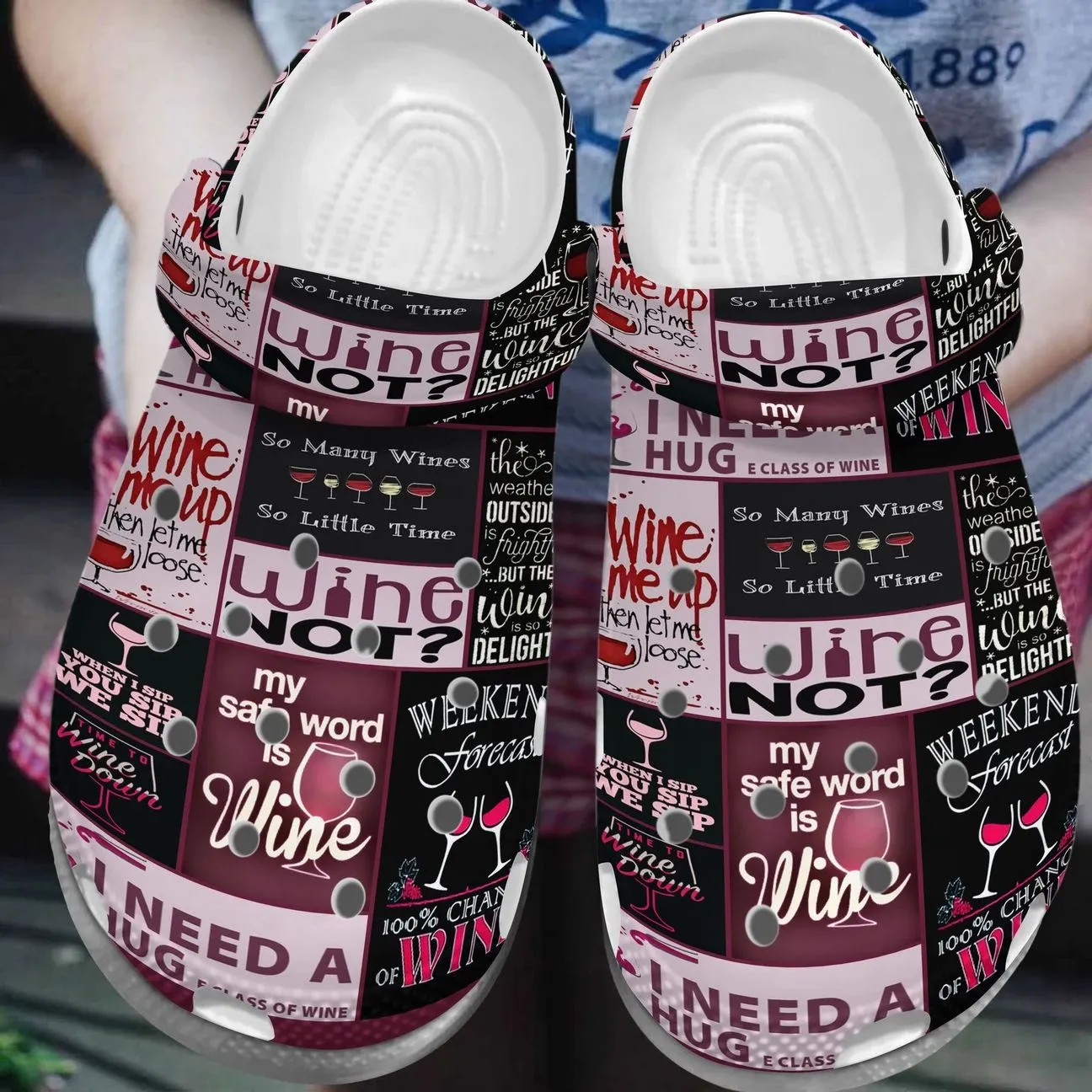 Wine Personalized Clog Custom Crocs Comfortablefashion Style Comfortable For Women Men Kid Print 3D Wine Not ? Wine Personalized Clog Custom Crocs Comfortablefashion Style Comfortable For Women Men Kid Print 3D Wine Not ?