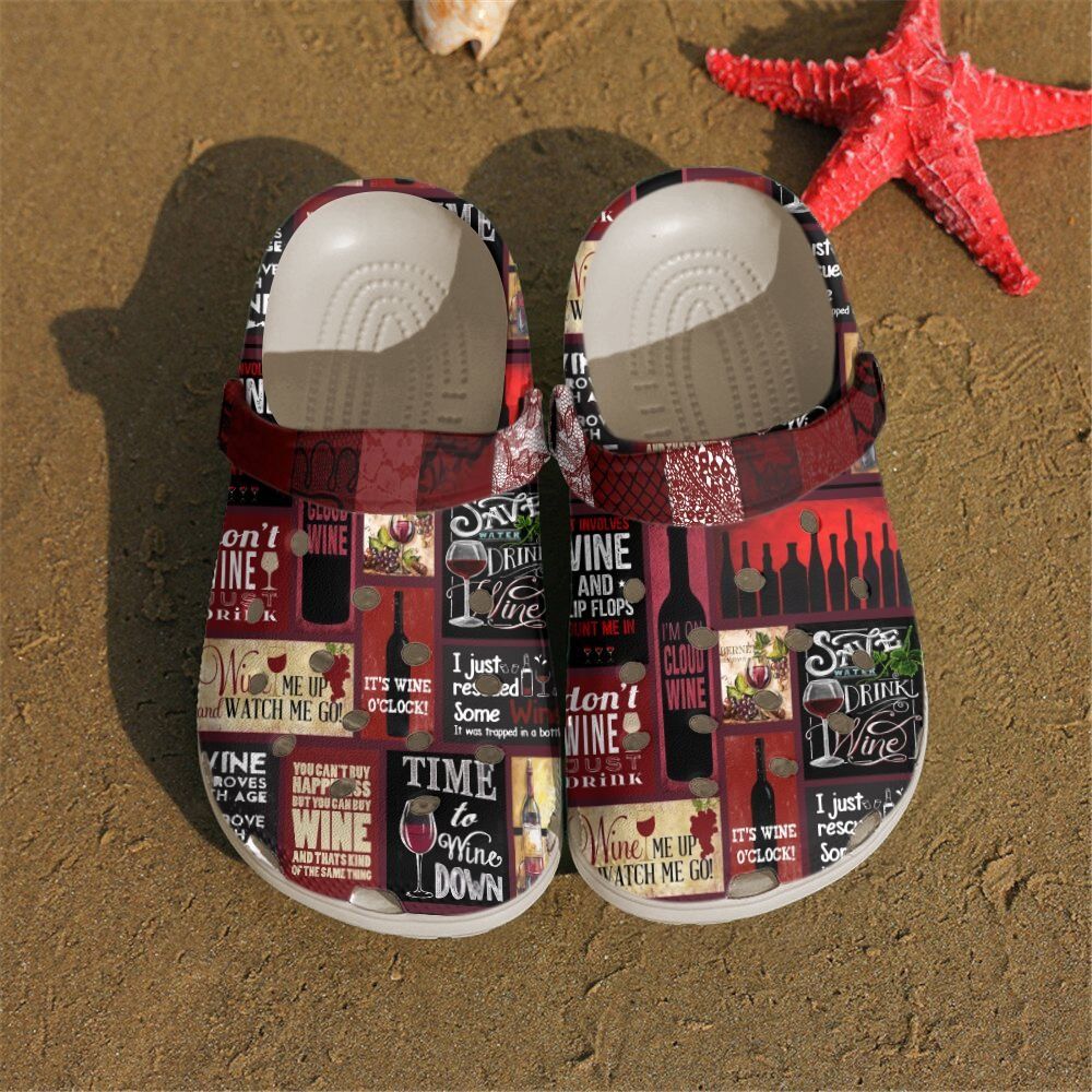 Wine Personalized Clog Custom Crocs Comfortablefashion Style Comfortable For Women Men Kid Print 3D Wine Time Wine Personalized Clog Custom Crocs Comfortablefashion Style Comfortable For Women Men Kid Print 3D Wine Time