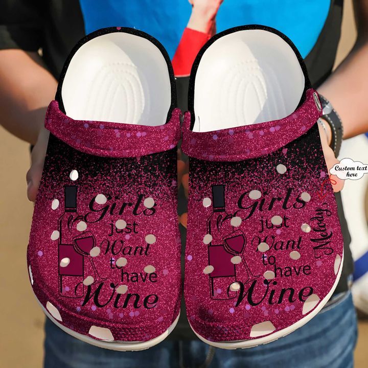 Wine Personalized Girls Just Wanna Have Sku 2726 Crocs Crocband Clog Comfortable For Mens Womens Classic Clog Water Shoes Wine Personalized Girls Just Wanna Have Sku 2726 Crocs Crocband Clog Comfortable For Mens Womens Classic Clog Water Shoes