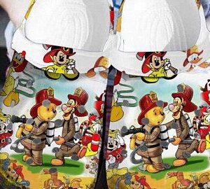 Winnie The Pooh Firefighter Crocs Crocband Clog Clog Comfortable For Mens And Womens Classic Clog Water Shoes Comfortable