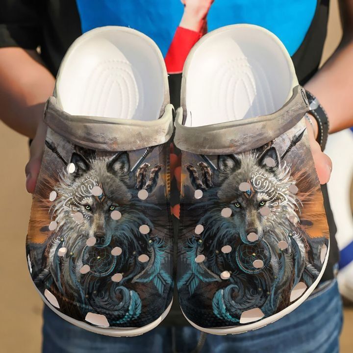 Wolf Art Sku 2746 Crocs Crocband Clog Comfortable For Mens Womens Classic Clog Water Shoes Wolf Art Sku 2746 Crocs Crocband Clog Comfortable For Mens Womens Classic Clog Water Shoes