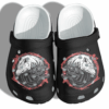 Wolf Couple Shoes Crocs Clog Camping – Black White Wolf Yin Yang Croc Shoes Gifts For Husband Wife Family
