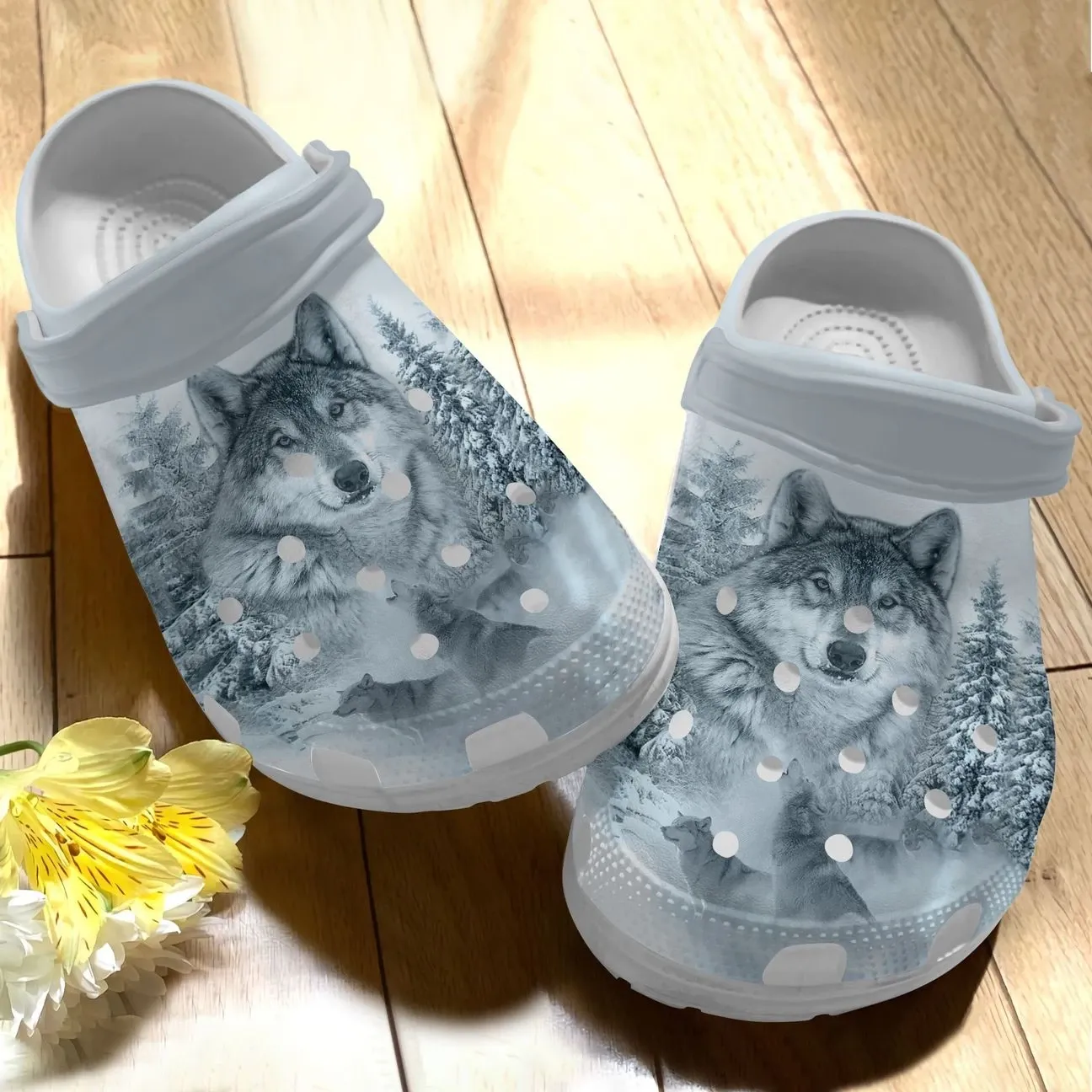 Wolf Personalize Clog Custom Crocs Fashionstyle Comfortable For Women Men Kid Print 3D Beautiful Wolf Wolf Personalize Clog Custom Crocs Fashionstyle Comfortable For Women Men Kid Print 3D Beautiful Wolf