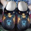 Wolf Personalized Clog Custom Crocs Comfortablefashion Style Comfortable For Women Men Kid Print 3D The Moon Wolf
