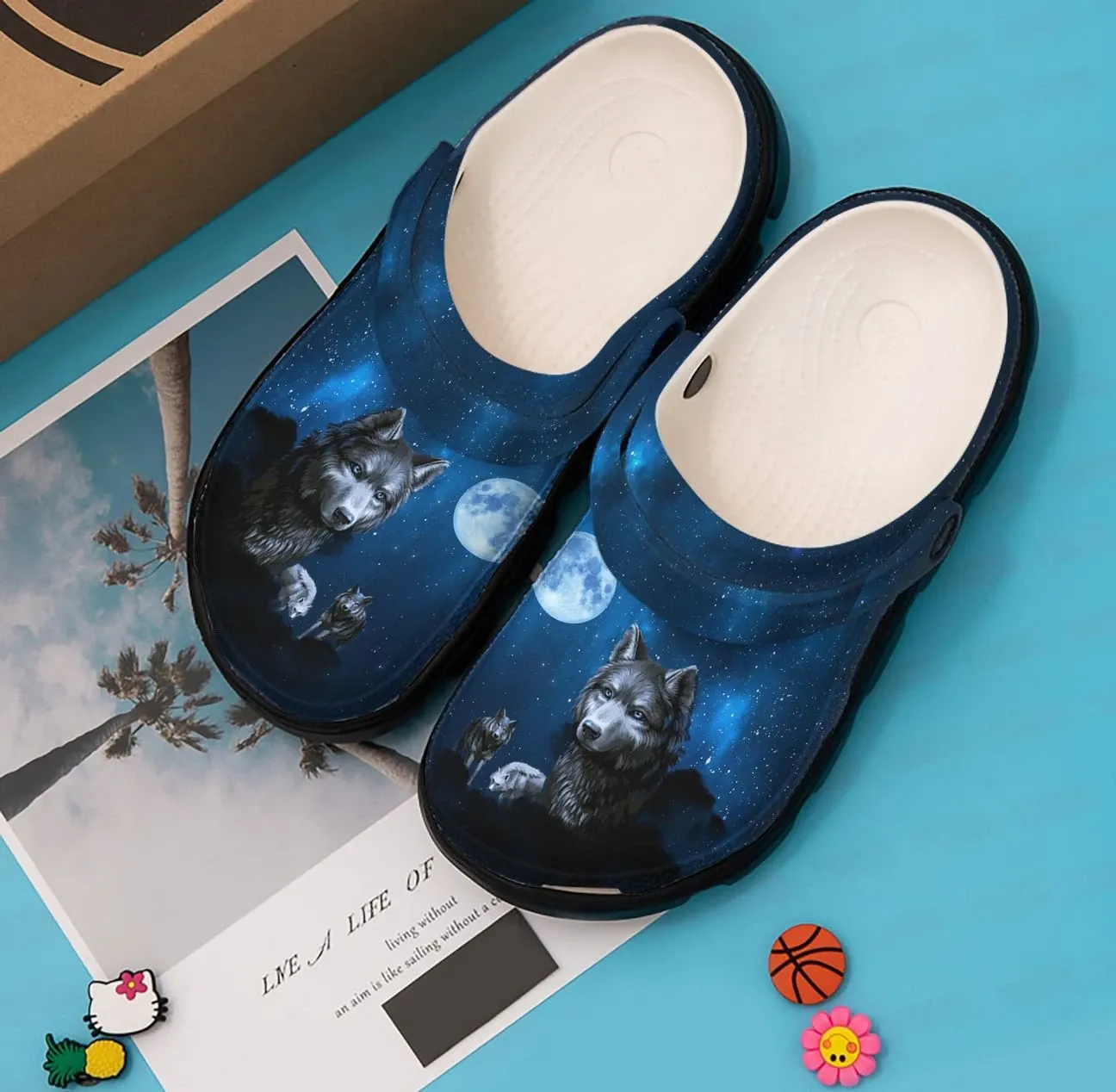 Wolf Personalized Clog Custom Crocs Comfortablefashion Style Comfortable For Women Men Kid Print 3D Wolf Moon Wolf Personalized Clog Custom Crocs Comfortablefashion Style Comfortable For Women Men Kid Print 3D Wolf Moon