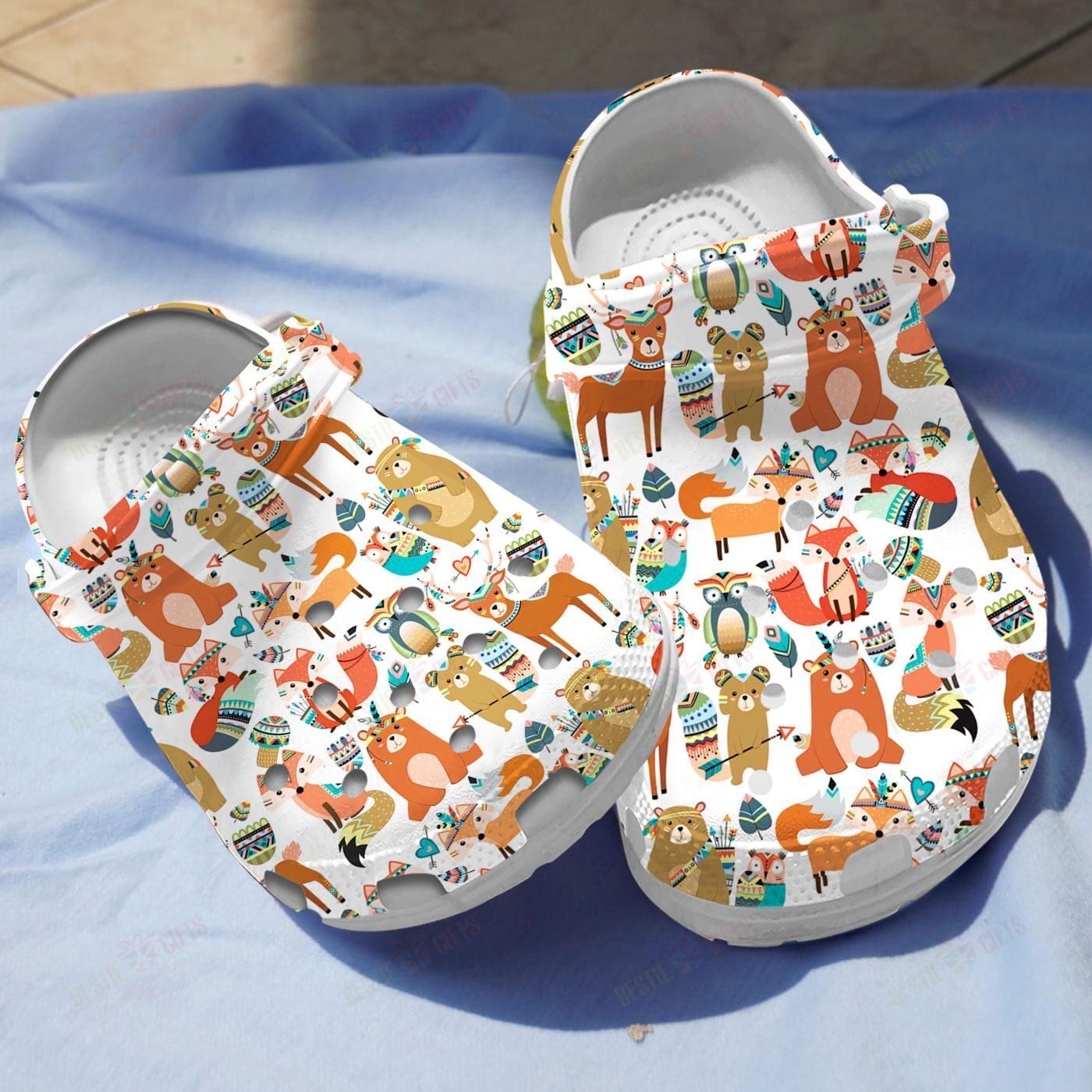 Woodland Tribal Animals Crocs Clog Classic Clogs Shoes Woodland Tribal Animals Crocs Clog Classic Clogs Shoes