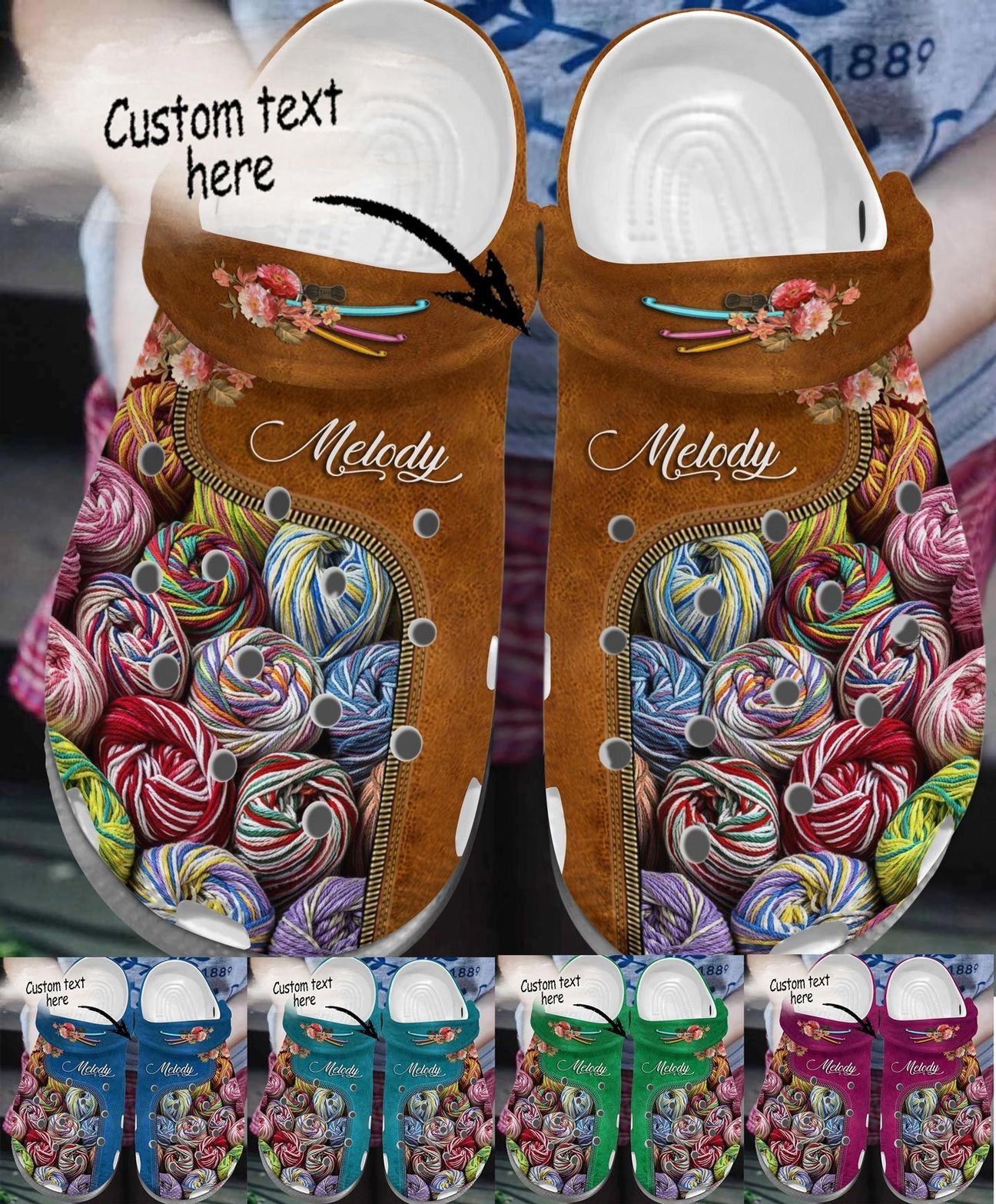 Yarn Balls Crochet Knitting Personalized Personalize Clog Custom Crocs Fashionstyle Comfortable For Women Men Kid Print 3D Yarn Balls Crochet Knitting Personalized Personalize Clog Custom Crocs Fashionstyle Comfortable For Women Men Kid Print 3D