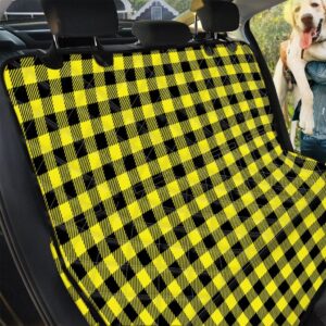 Yellow And Black Buffalo Plaid Design Car Back Seat Cover Dog Car Seat Covers - 17c7a5d6a629