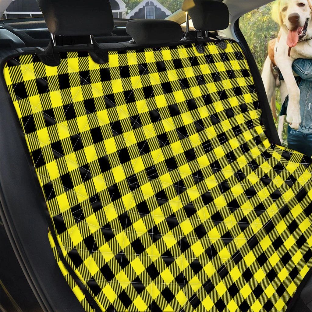 Yellow And Black Buffalo Plaid Design Car Back Seat Cover Dog Car Seat Covers - 17c7a5d6a629 Yellow And Black Buffalo Plaid Design Car Back Seat Cover Dog Car Seat Covers - 17c7a5d6a629