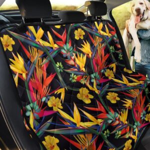 Yellow Bird Of Paradise Pattern Design Car Back Seat Cover Dog Car Seat Covers - c81ed6512481