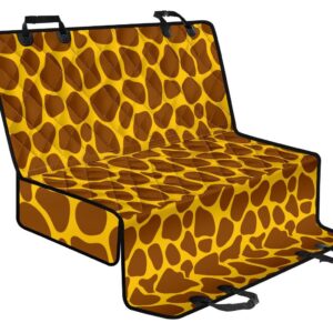 Yellow Brown Giraffe Pattern Print Pet Car Back Seat Cover - 5858cdb9afc3