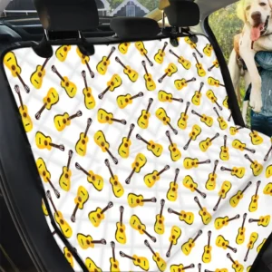 Yellow Color Acoustic Guitar Pattern Design Car Back Seat Cover Dog Car Seat Covers - ae42f62ec539